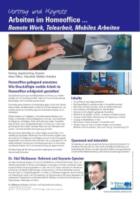 Vortrag Keynote: Telearbeit, Homeoffice, mobiles Arbeiten, Remote Work, Home Office