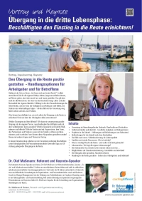 Vortrag Keynote: Übergang in die Rente - Beschäftigten den Einstieg in die dritte Lebensphase erleichtern! 